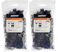 Debflex | Collier Électricien à Embase | Attache de Câble | Serre Câble Plastique | 100 Embases Simples Noires Pour Collier Largeur 9mm | 706556 (Lot de 2)