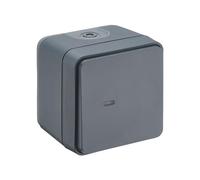 DEBFLEX - Cyklone - Interrupteur Va et Vient Complet - Interrupteur Lumineux Etanche - IP55 - Installation En Saillie - Anthracite - 75 x 75 x 65 mm