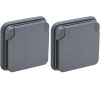 DEBFLEX - Cyklone - Prise Extérieure Etanche Complète - Prise Electrique Murale IP55 - Intérieur/Extérieur - Installation Encastrée - Anthracite - 75 x 75 x 65 mm (Lot de 2)