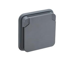 DEBFLEX - Cyklone - Prise Extérieure Etanche Complète - Prise Electrique Murale IP55 - Intérieur/Extérieur - Installation Encastrée - Anthracite - 75 x 75 x 65 mm