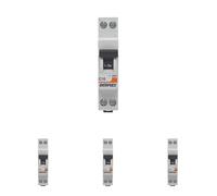 DEBFLEX - Disjoncteur 10A Phase + Neutre 3KA - Module Coupe-Circuit - Certifié NF - Installation dans Tableau Electrique - Gris (Lot de 4)