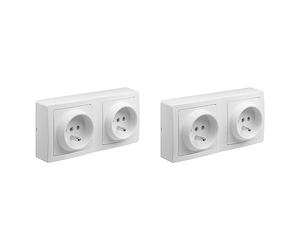 Debflex Double prise electriques - blanc (Lot de 2)