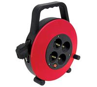 DEBFLEX Enrouleur électrique - Rallonge électrique enrouleur - Enrouleur Electrique 10 m - Enrouleur Electrique Mural - Enrouleur 4p 10m HO5VV-F 3G1.5 noir/rouge 601100