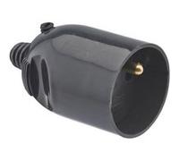 fiche femelle 2p+t 16 a sortie droite a coiffe noir