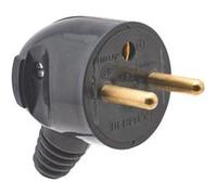 Fiche mâle - 2P+T - 16A - sortie latérale - noir DEBFLEX