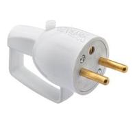 debflex fiche mâle 2p+t 16 a sortie droite a coiffe avec anneau blanc Blanc G