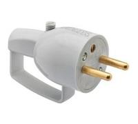Fiche mâle - à coiffe - 2P+T 16A - avec anneau - gris DEBFLEX