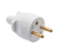 DEBFLEX Fiche male 2P+T 16 A sortie droite a coiffe blanc