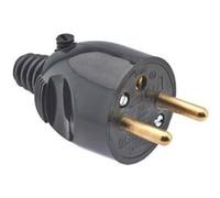 FICHE MALE 2P+T 16A DROITE A COIFFE NOIR - DEBFLEX - 713530