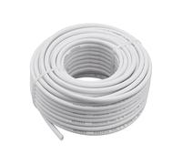 DEBFLEX - Gaine Coaxial TV 17 VATC - Raccordement Intérieur des Réseaux TV Analogiques et Numériques - 50 Mètres - Blanc