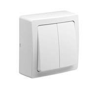 Debflex Interrupteur Va et Vient Sans Fil - Prise Électrique Standard Extra Plate - Gamme Blok - Double Va Et Vient Blanc