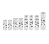 DEBFLEX - Lot 8 Fusibles : 2 x 10A + 2 x 16A + 2 x 20A + 1 x 25A + 1x 32A - 230V - Fusibles Céramique Pour Coffret Electrique - Avec Voyant Indicateur - Gris