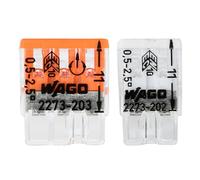 DEBFLEX - Lot de 20 Bornes - Sans leviers - 2 conducteurs x10 + 3 conducteurs x10 - Orange