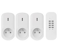 DEBFLEX - Lot de 3 Prises Commandées + Télécommande - Contrôlables à Distance - Confort, Sécurité & Economies - Blanc