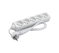 DEBFLEX Multiple-Bloc Electrique 716973 Rallonge MultIPrise 5 Prises 2P+T-Cordon 1 mètre Pegboardable-Blanc