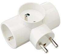 DEBFLEX - Multiprise Triplite Latérale 2P+T 16A - Pour Obtenir Trois Branchements Sur une Même Prise - Sécurité Enfant Intégrée - Blanche