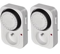 DEBFLEX - Prise avec Programmateur Electrique - Programmation sur 24 heures - Confort, Sécurité & Economies - Blanc (Lot de 2)