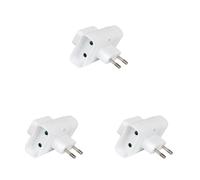 DEBFLEX Rallonge electriqu - Prise multiprise - Adaptateur Triplite 2P 6A Laterale+Eclips Blanc Vrac 714780, Paquet de 3