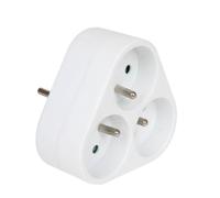 DEBFLEX Rallonge électrique MultiPrise Triplette 2P+T 10/16A Adaptateur Triangle - Blanc 714760