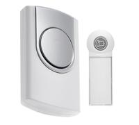 DEBFLEX - Sonnette Sans Fil - Bouton de Sonnette + Carillon Sans fil - Alimentation par Piles - Portée 100 Mètres - 36 Mélodies - Blanc