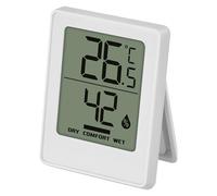DEBFLEX - Thermomètre Intérieur avec Hygromètre - Mesure de la Température et de L'Humidité - Idéal Usage Domestique & Professionnel - Blanc
