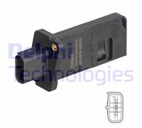 Delphi Débitmètre d'air AF10779-12B1 sans boîtier pour Ford Focus IV, Kuga III