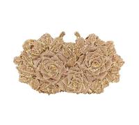 DEBIMY Sac à main en forme de rose avec strass étincelants pour femme, mariage, fête, cocktail, champagne, Length: 8.66"/22cm, Width: 2.36"/6cm, Height: 4.72"/12cm