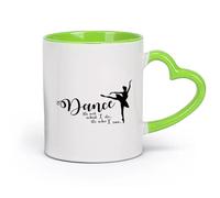 DEBINGY Café et boissons chaudes Silhouette de princesse de ballerine de ballet dansant （11oz/320ml） Parfait pour les cuisines, restaurants et cafés, excellente idée cadeau Vert