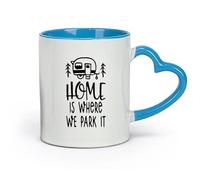 DEBINGY céramique Café et boissons chaudes Le voyage, c'est là où on le gare dans la caravane （11oz/320ml） Pour café, soupe, thé, lait, latte, chocolat chaud, pour femmes et hommes Bleu