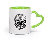 DEBINGY céramique Café et boissons chaudes Paroles de la Bible Jésus-Christ Cathédrale Classique （11oz/320ml） Lave-vaisselle et micro-ondes, pour le bureau et la maison Vert