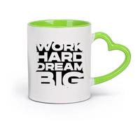 DEBINGY céramique Coffret cadeau pour tasse à latte avec anse Citations célèbres Citations inspirantes Lettres （11oz/320ml） Lave-vaisselle et micro-ondes Vert