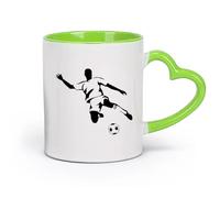 DEBINGY céramique Coffret cadeau pour tasse à latte avec anse Garçon de football （11oz/320ml） Élégant et durable - Compatible micro-ondes et lave-vaisselle Vert