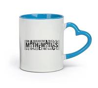 DEBINGY céramique Coffret cadeau pour tasse à latte avec anse Inscription à l'école d'art et de mathématiques （11oz/320ml） Porcelaine fine (céramique) Bleu