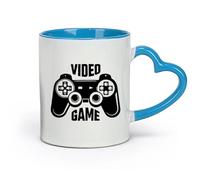 DEBINGY céramique Coffret cadeau pour tasse à latte avec anse Manette de jeu Gamebox Game Studio （11oz/320ml） Lave-vaisselle et micro-ondes, pour le bureau et la maison Bleu