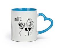 DEBINGY céramique Coffret cadeau pour tasse à latte avec anse Maquilleuse Salon de beauté cosmétique （11oz/320ml） Cappuccino, latte macchiato, thé, expresso Bleu