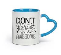 DEBINGY céramique Coffret cadeau pour tasse à latte avec anse n'oublie pas d'être génial （11oz/320ml） Parfait pour les cuisines, restaurants et cafés, excellente idée cadeau Bleu