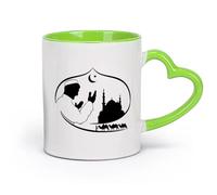 DEBINGY céramique Coffret cadeau pour tasse à latte avec anse Prière Islam Musulman Mosquée Caravane Arabe （11oz/320ml） Pour boissons chaudes, latte, cappuccino Vert