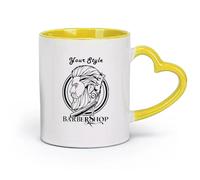 DEBINGY céramique Coffret cadeau pour tasse à latte avec anse Salon de coiffure Coiffeur tendance （11oz/320ml） Cadeau humoristique pour les amateurs de café, les collègues et les amis Jaune