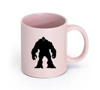 DEBINGY céramique Coffret cadeau pour tasse à latte avec anse silhouette ogre race mythique du jeu uniquement （11oz/320ml） Pour la maison ou le travail Rose