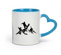 DEBINGY céramique Coffret cadeau pour tasse à latte avec anse Snowboard Sports d'hiver Montagnes Extrême （11oz/320ml） Bureau, maison, café, lave-vaisselle et micro-ondes Bleu