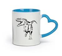 DEBINGY céramique Coffret cadeau pour tasse à latte avec anse Tyrannosaure Rex Dessin Animé Dinosaure Enfants （11oz/320ml） Adapté au micro-ondes Bleu