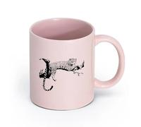 DEBINGY céramique Grandes tasses à thé, café et chocolat chaud Guépard Jaguar Léopard Animal d'Afrique Léopard （11oz/320ml） Pour le bureau et la maison Rose