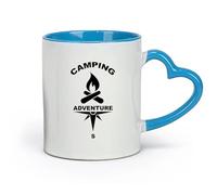 DEBINGY céramique Grandes tasses à thé, café et chocolat chaud icône du logo d'aventure （11oz/320ml） Parfait pour les cuisines, restaurants et cafés, excellente idée cadeau Bleu
