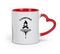 DEBINGY céramique Grandes tasses à thé, café et chocolat chaud icône du logo d'aventure （11oz/320ml） Parfait pour les cuisines, restaurants et cafés, excellente idée cadeau Rouge