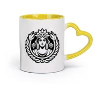 DEBINGY céramique Grandes tasses à thé, café et chocolat chaud symbole de la déesse de la moisson （11oz/320ml） Cadeau humoristique pour les amateurs de café, les collègues et les amis Jaune