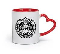 DEBINGY céramique Grandes tasses à thé, café et chocolat chaud symbole de la déesse de la moisson （11oz/320ml） Cadeau humoristique pour les amateurs de café, les collègues et les amis Rouge