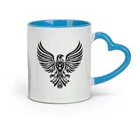 DEBINGY céramique Grandes tasses à thé, café et chocolat chaud une belle silhouette d'aigle （11oz/320ml） Café, thé, latte, lait, cacao, jus et autres boissons chaudes Bleu