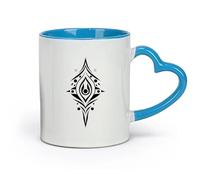DEBINGY céramique Grandes tasses pour boissons chaudes conception abstraite avec des formes géométriques （11oz/320ml） Cadeau de bureau unique pour femme et homme Bleu