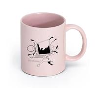 DEBINGY céramique Grandes tasses pour boissons chaudes Modèle d'ordinateur portable Gamer It Online Internet Teen （11oz/320ml） Adapté au micro-ondes Rose