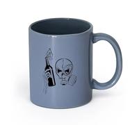 DEBINGY céramique Tasse à café avec anse - Céramique classique Bombe anti-émeute squelette terroriste spéciale （11oz/320ml） Lave-vaisselle et micro-ondes Blaugrau